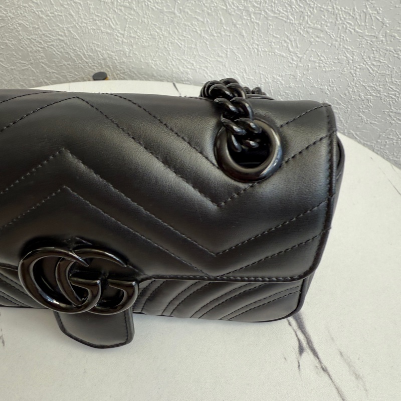 Gucci marmont 全黑22斜背包-5