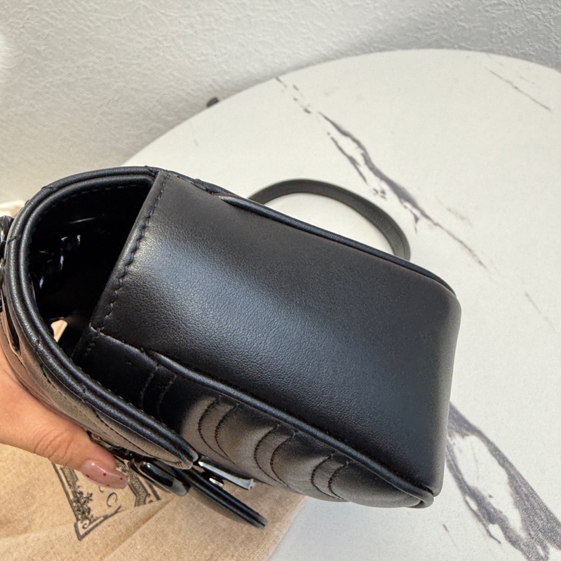 Gucci marmont 全黑22斜背包-12