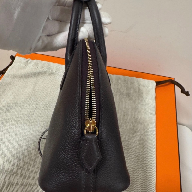 Hermes mini bolide 黑加侖紫金扣 K刻-3