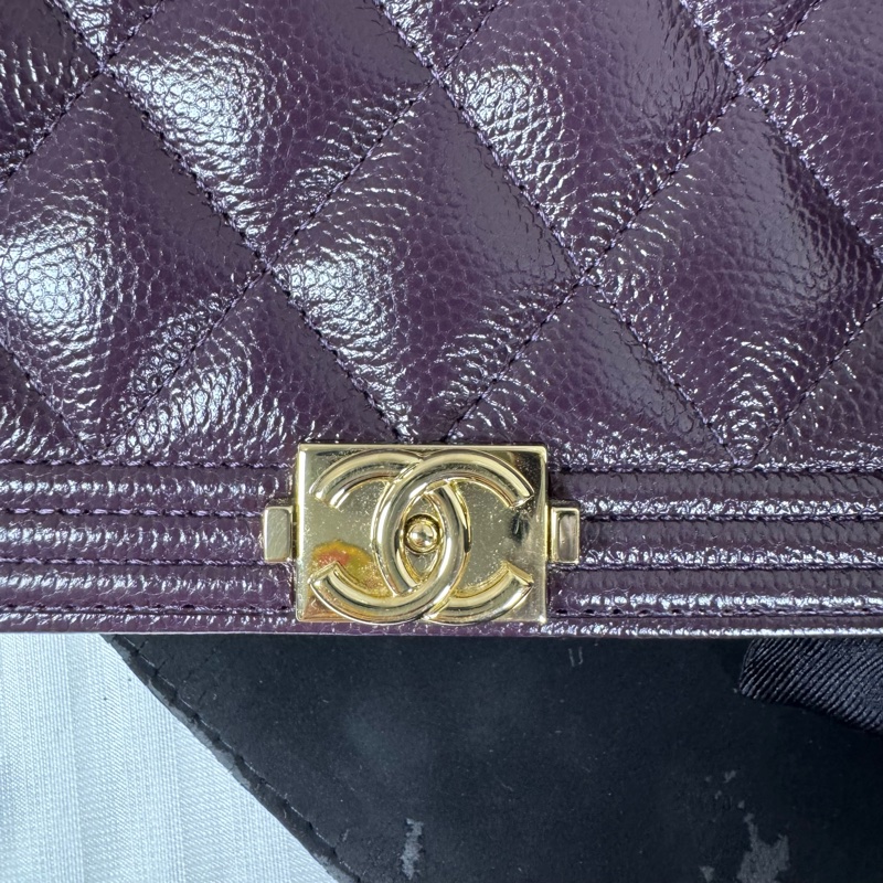 Chanel  leboy 荔枝牛皮大WOC 紫色💜金扣-3