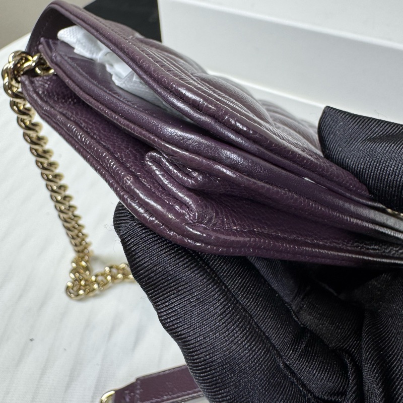 Chanel  leboy 荔枝牛皮大WOC 紫色💜金扣-7