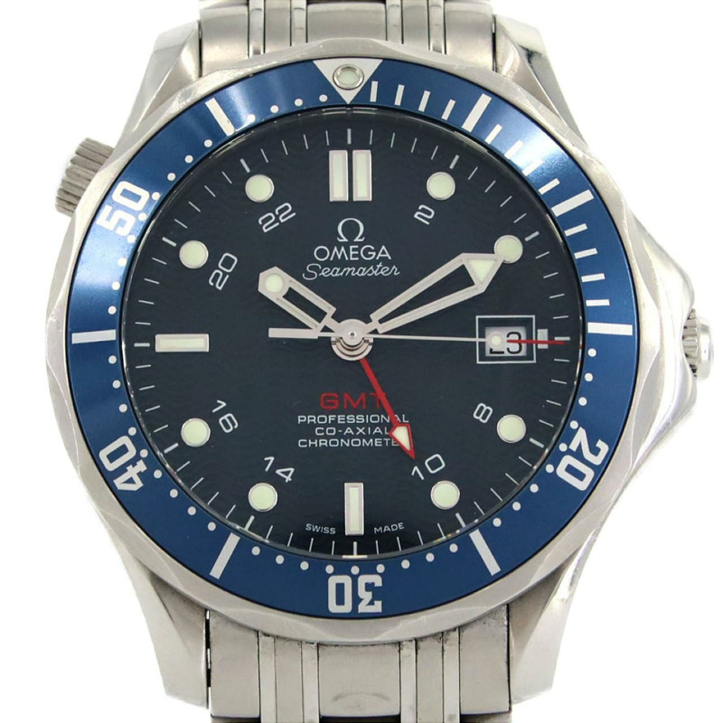 歐米茄海馬系列專業同軸GMT腕錶 2535.80 不鏽鋼自動腕錶-0