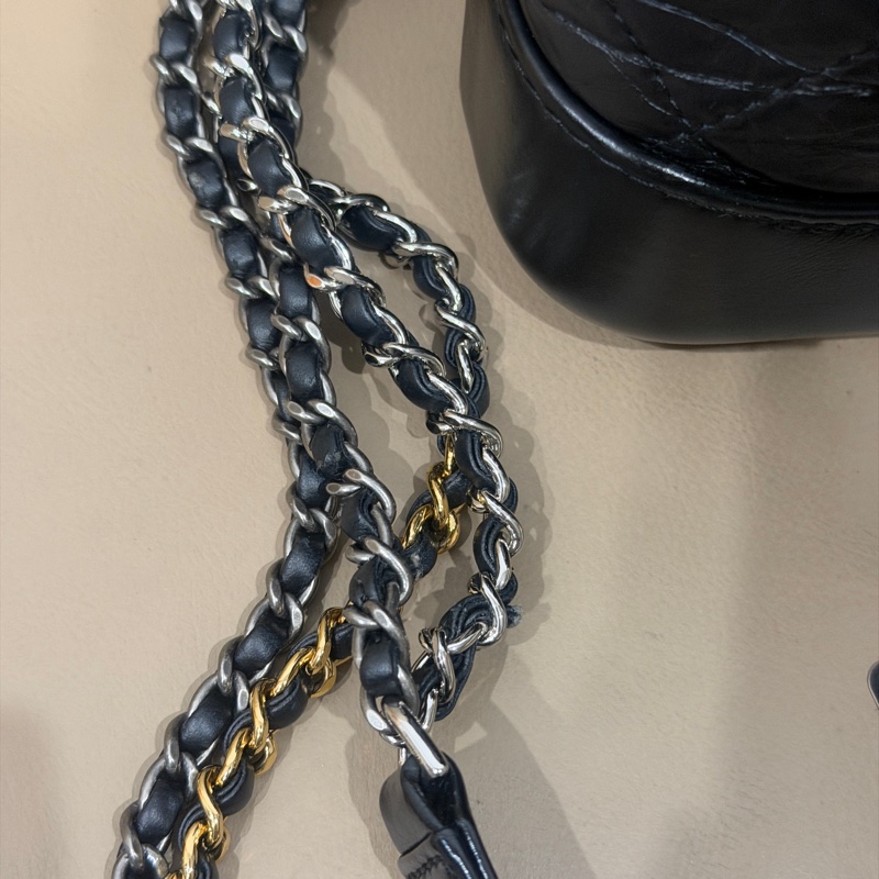 99新全配🈶保卡❤️ 香奈兒 #黑金 #流浪包 #小號 #garbrielle-4