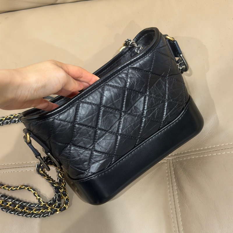 99新全配🈶保卡❤️ 香奈兒 #黑金 #流浪包 #小號 #garbrielle-8