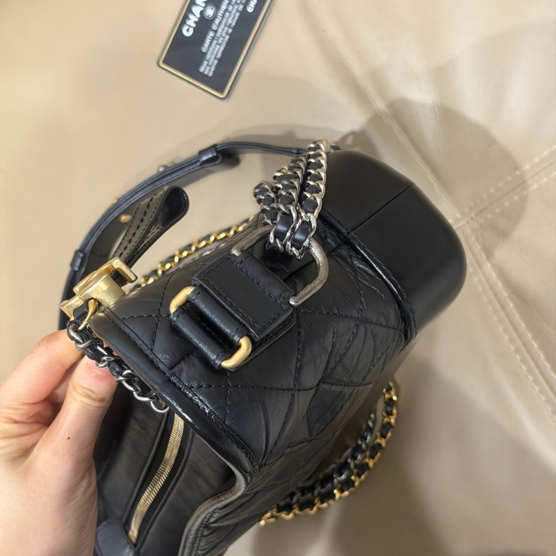 99新全配🈶保卡❤️ 香奈兒 #黑金 #流浪包 #小號 #garbrielle-10