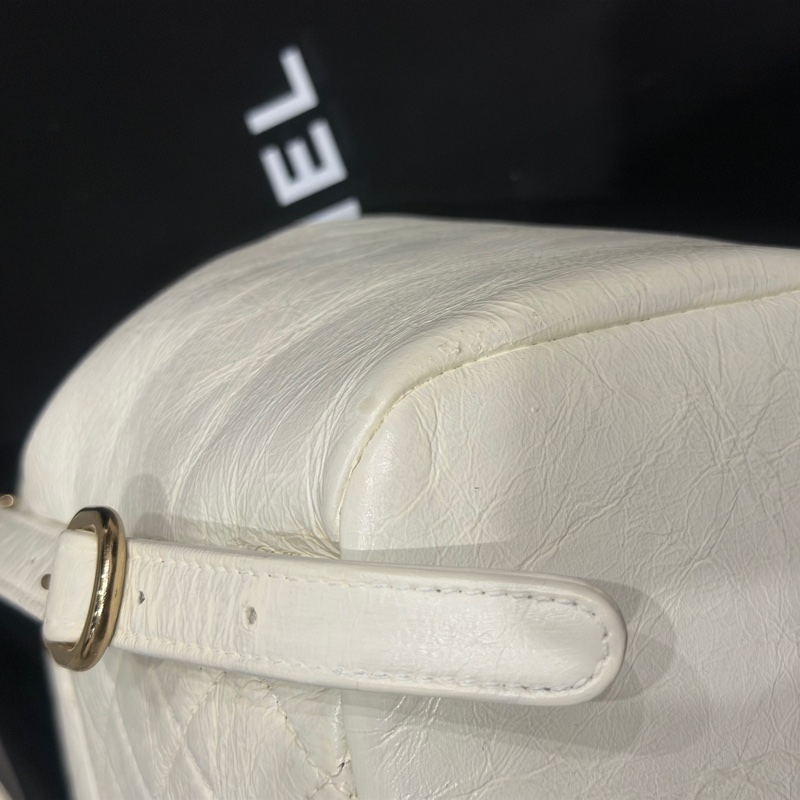 全配芯片帶膜🈶️台灣購證 #香奈兒 #奶油白 #油蠟牛皮 #duma #雙肩包-19