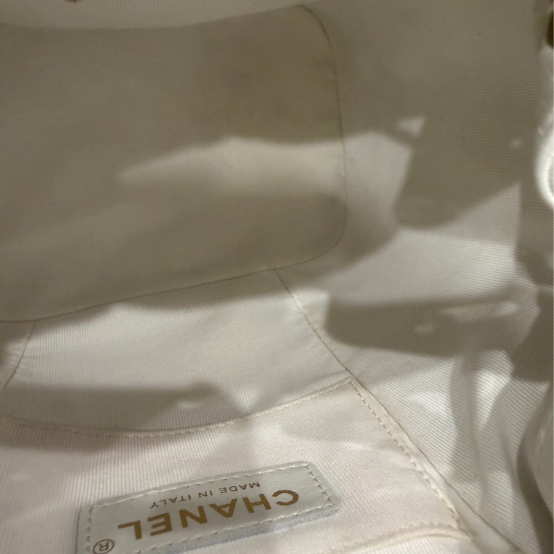 全配芯片帶膜🈶️台灣購證 #香奈兒 #奶油白 #油蠟牛皮 #duma #雙肩包-25