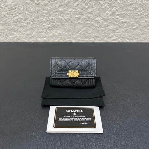 99新Chanel/香奈兒 leboy荔枝紋牛皮零錢包卡包