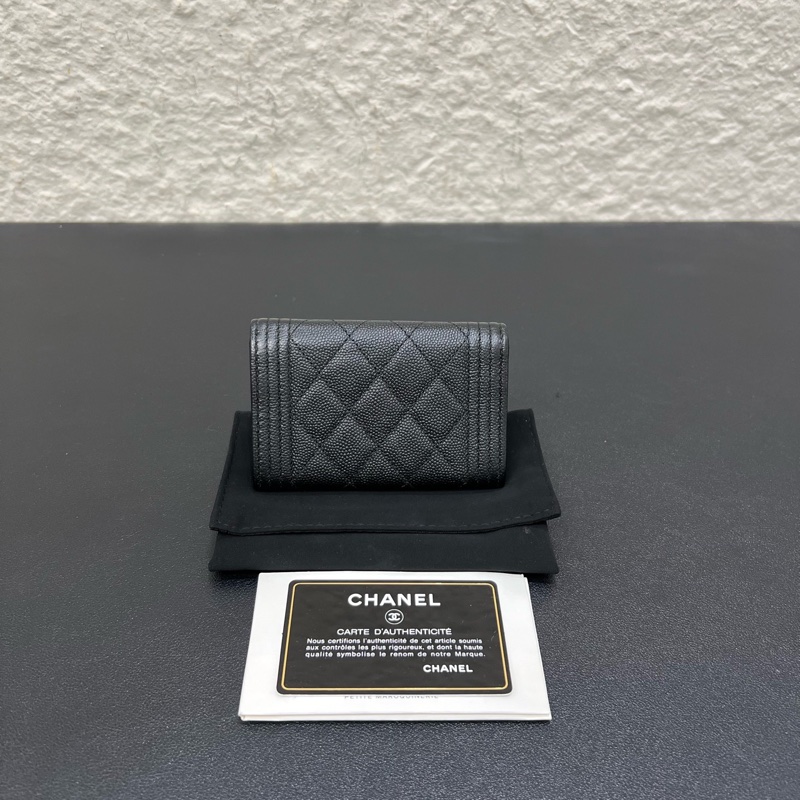 99新Chanel/香奈兒 leboy荔枝紋牛皮零錢包卡包-1