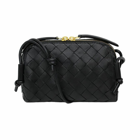 BOTTEGA VENETA Intrecciato 音樂會斜背包 黑色 794258 VCPP1 8425