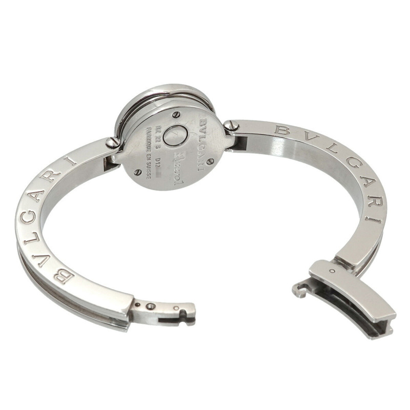 寶格麗 B-Zero1 BZ22S 女士手鐲腕錶，鑲嵌 12 顆鑽石，藍色錶殼，石英機芯-3