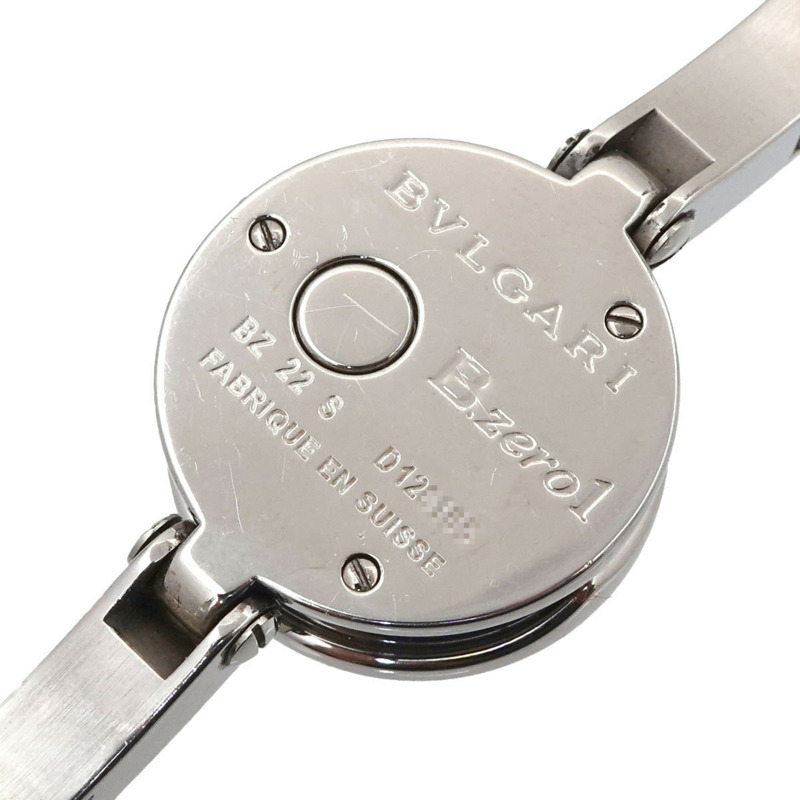 寶格麗 B-Zero1 BZ22S 女士手鐲腕錶，鑲嵌 12 顆鑽石，藍色錶殼，石英機芯-4