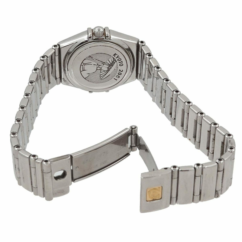 歐米茄星座系列迷你京都限量版鑲鑽錶圈女士腕錶 白色錶殼 石英錶-3