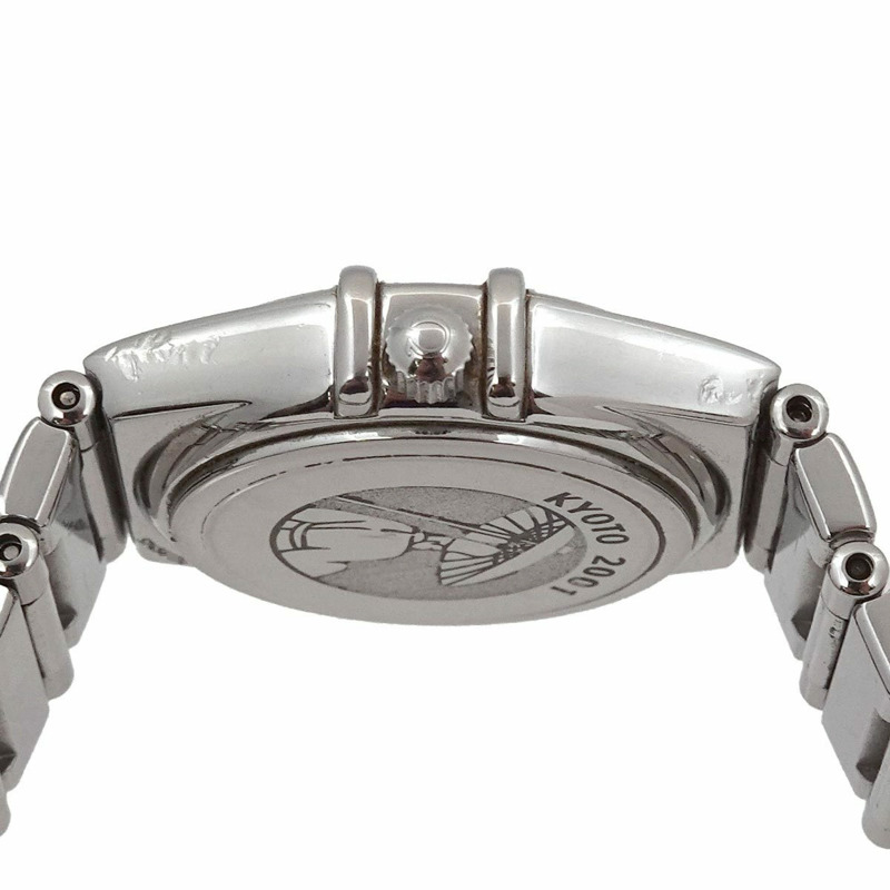 歐米茄星座系列迷你京都限量版鑲鑽錶圈女士腕錶 白色錶殼 石英錶-4