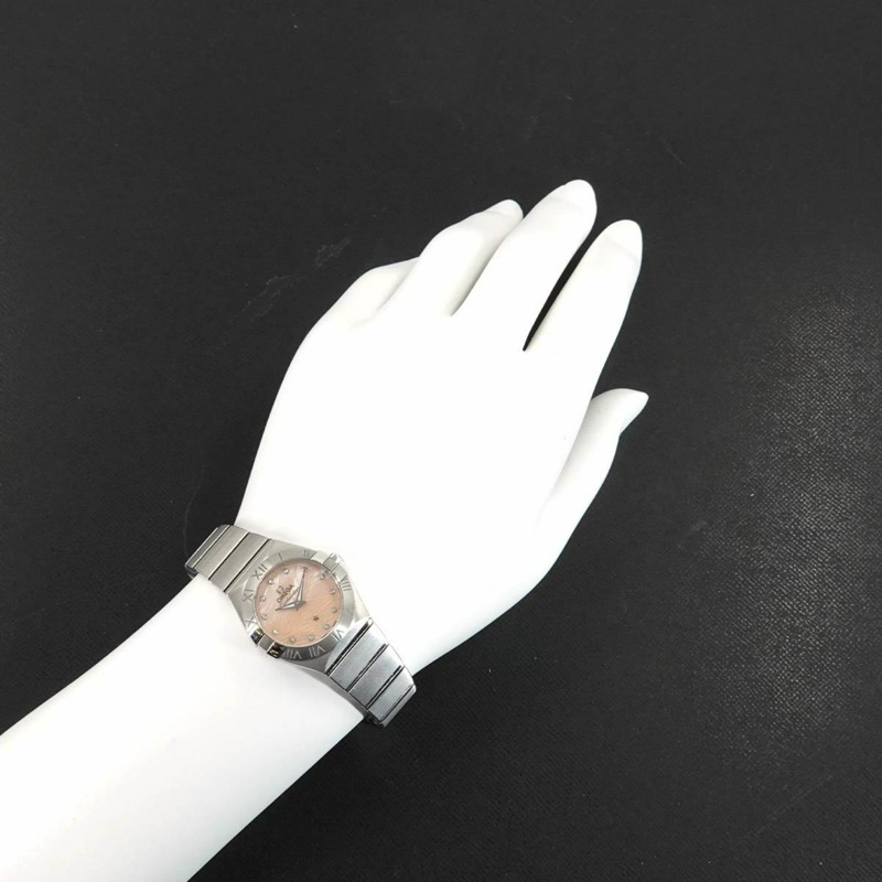 歐米茄 Constellation Plume 123 10 24 60 57 002 女士腕錶 粉紅錶殼 12P 鑽石石英錶-3