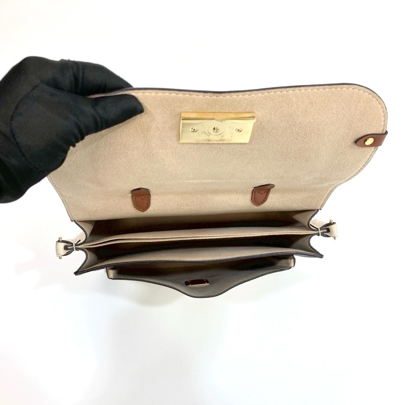 LV原花拚奶油白大鎖頭Vaugirard手提斜背包M44354-5