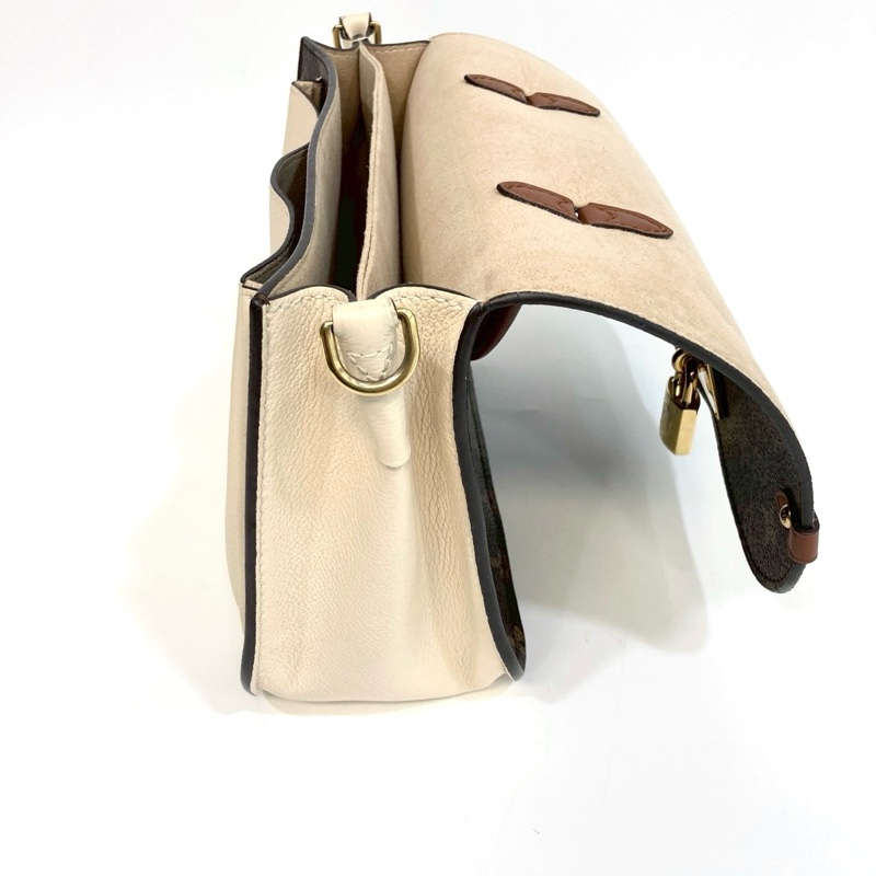 LV原花拚奶油白大鎖頭Vaugirard手提斜背包M44354-7