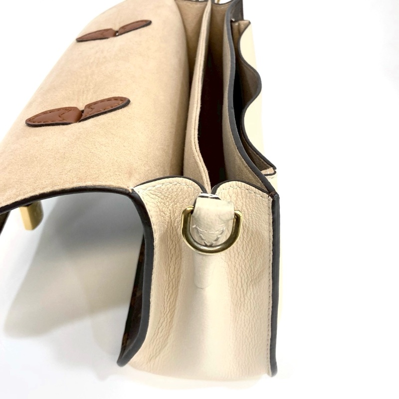 LV原花拚奶油白大鎖頭Vaugirard手提斜背包M44354-8