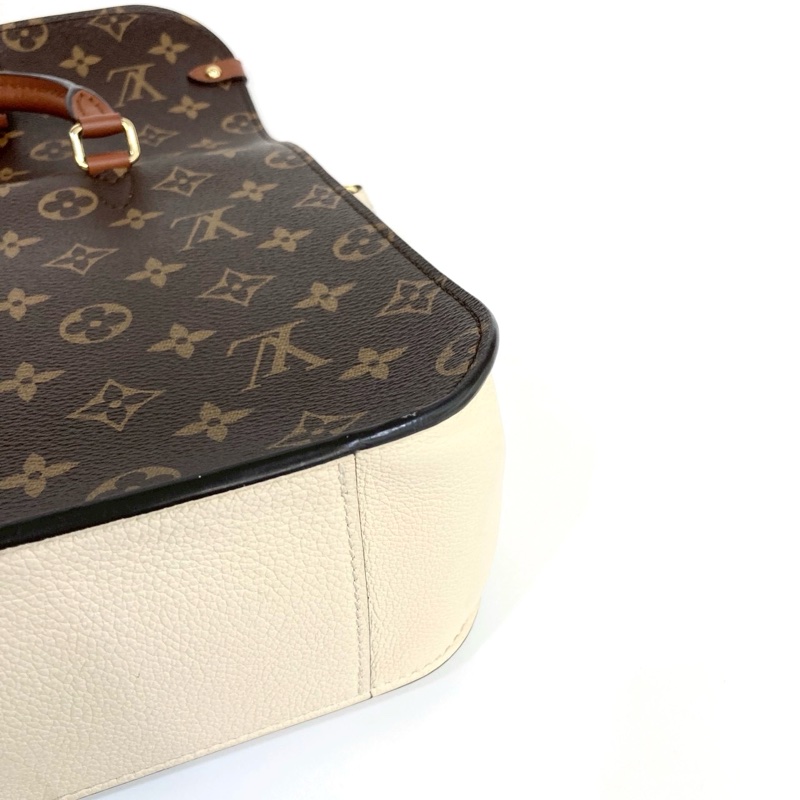 LV原花拚奶油白大鎖頭Vaugirard手提斜背包M44354-11