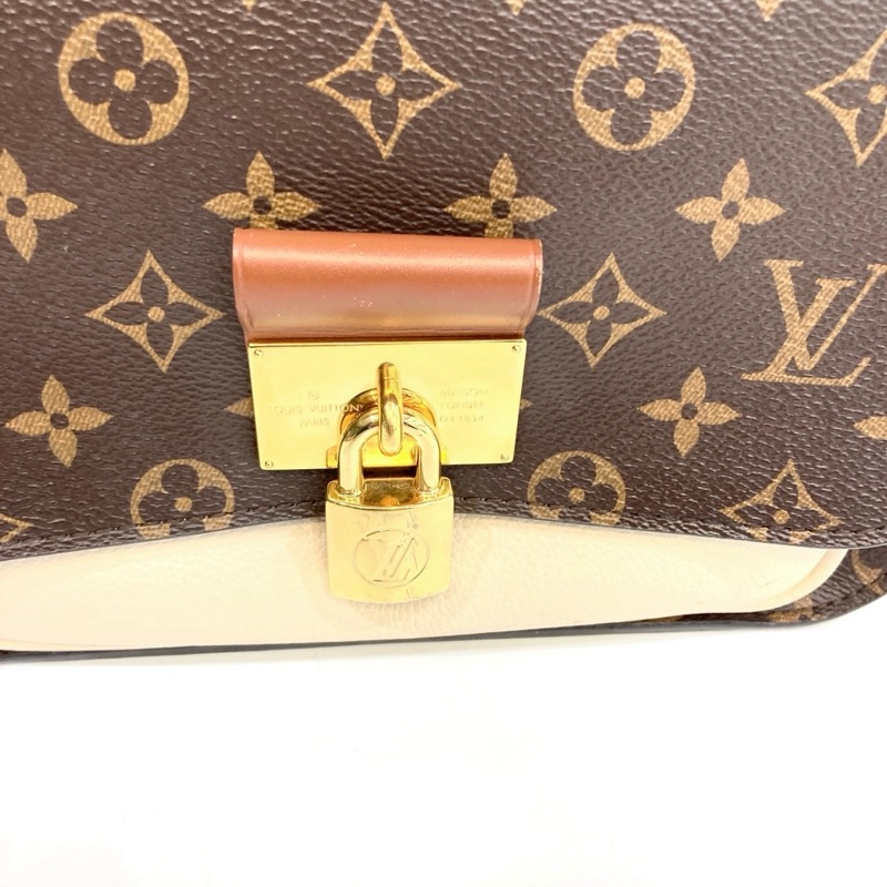 LV原花拚奶油白大鎖頭Vaugirard手提斜背包M44354-16