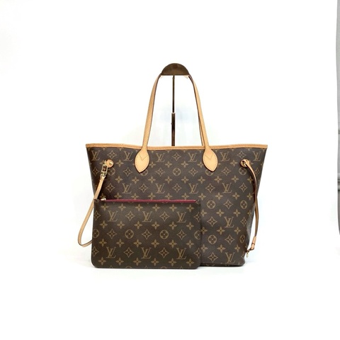 LV原花 有內袋拚櫻桃紅內裡NEVERFULL MM M40996