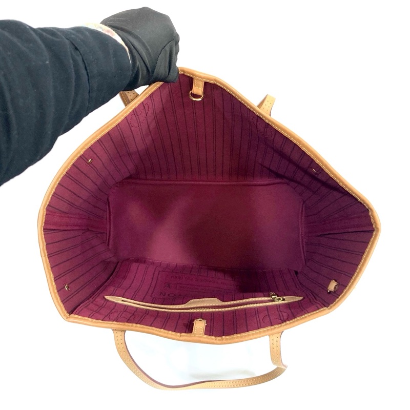 LV原花 有內袋拚櫻桃紅內裡NEVERFULL MM M40996-5