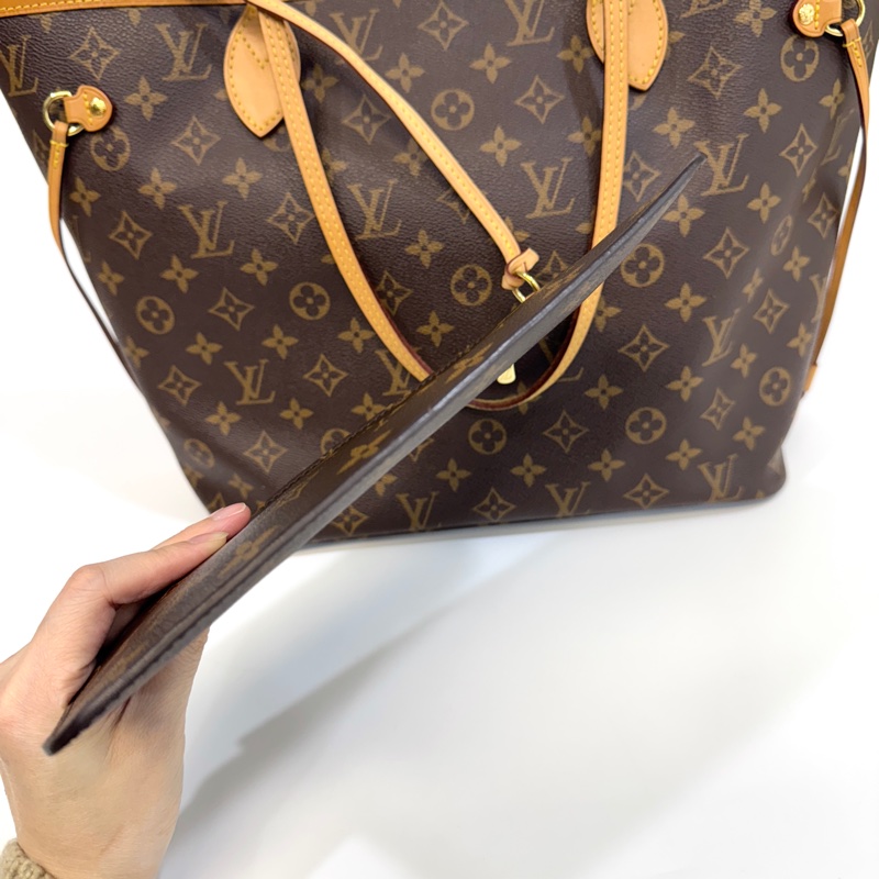 LV原花 有內袋拚櫻桃紅內裡NEVERFULL MM M40996-15