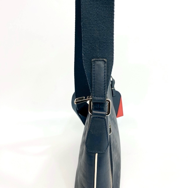 LV海軍藍牛皮棋盤格Mick pm斜背包N41637-18