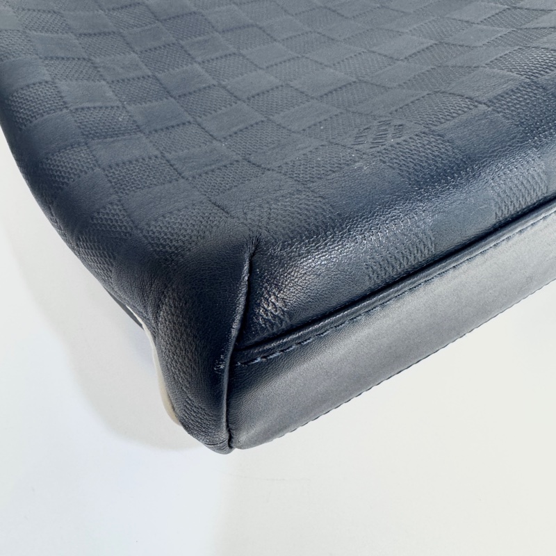 LV海軍藍牛皮棋盤格Mick pm斜背包N41637-13