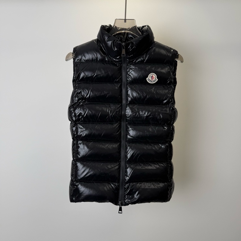 0碼 Moncler/蒙口 Ghany 黑色亮面羽絨背心馬甲 99新-0