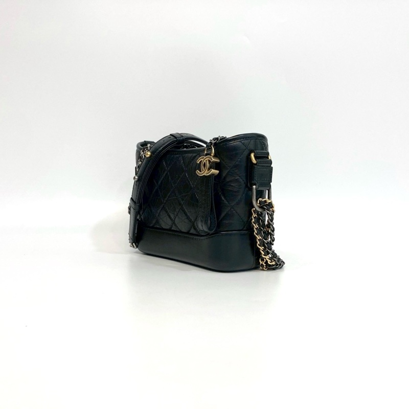 🕯️近全新🫶🏻Chanel小流浪 黑色揉製牛皮小號流浪包A91810-1