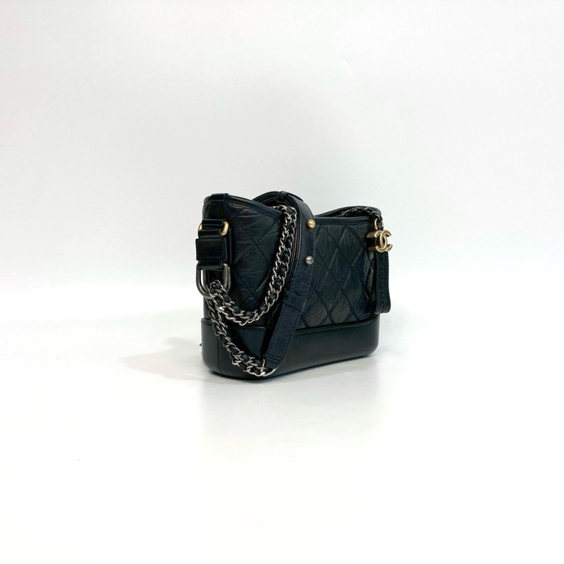 🕯️近全新🫶🏻Chanel小流浪 黑色揉製牛皮小號流浪包A91810-2