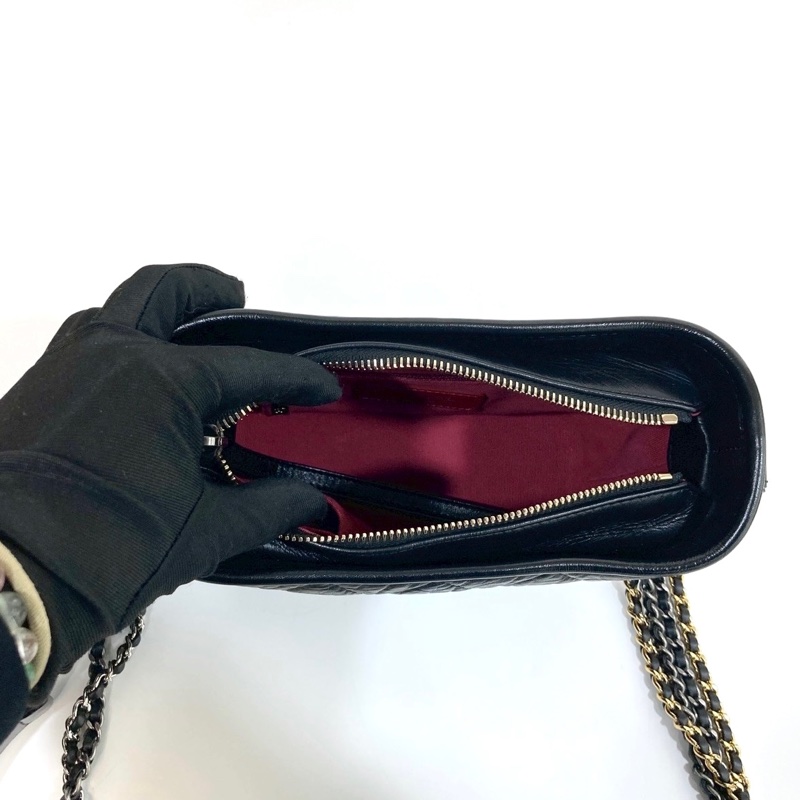 🕯️近全新🫶🏻Chanel小流浪 黑色揉製牛皮小號流浪包A91810-5