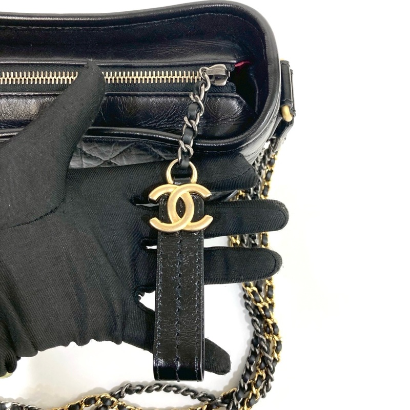 🕯️近全新🫶🏻Chanel小流浪 黑色揉製牛皮小號流浪包A91810-6