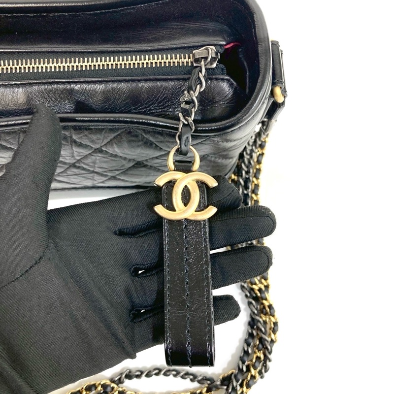 🕯️近全新🫶🏻Chanel小流浪 黑色揉製牛皮小號流浪包A91810-7