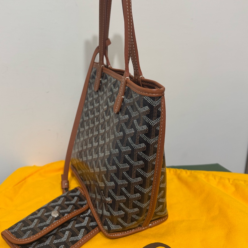 Goyard mini tote經典咖色-3