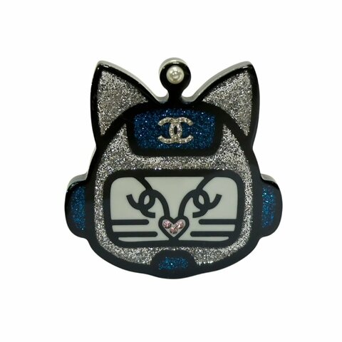 CHANEL 閃爍 機械貓 胸針