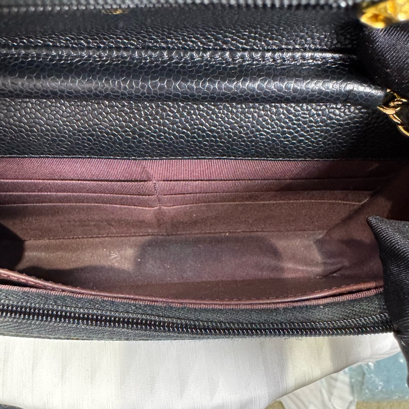 Chanel 黑金荔枝牛皮大WOC發財包Wallet on chain-9