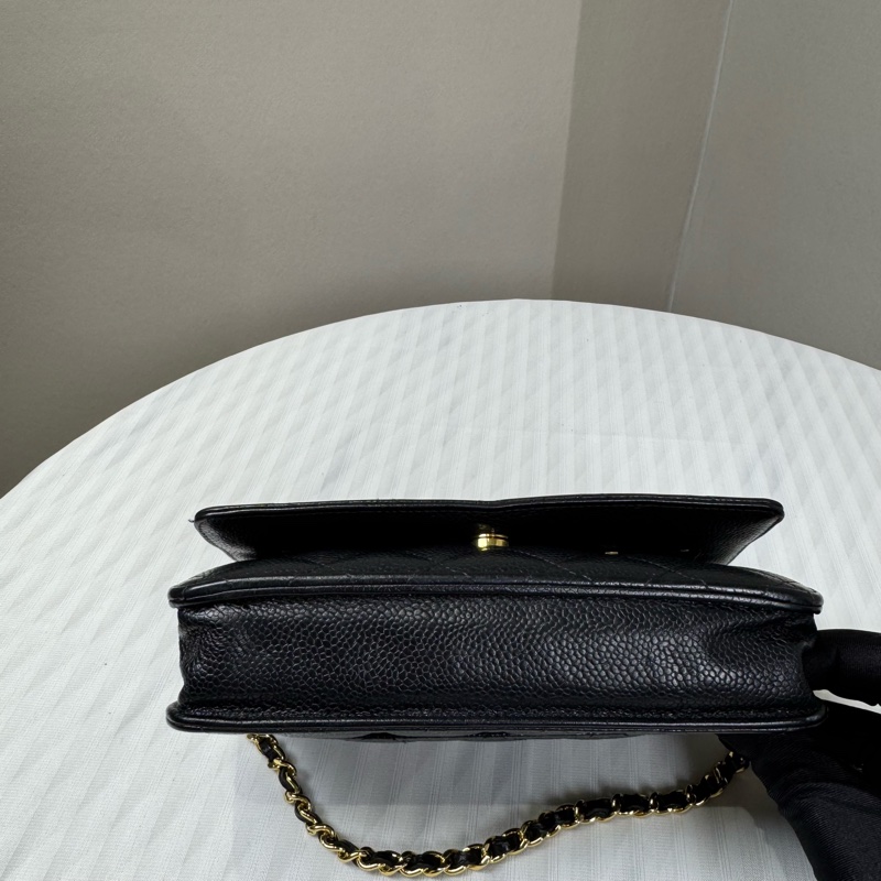 Chanel 黑金荔枝牛皮大WOC發財包Wallet on chain-10