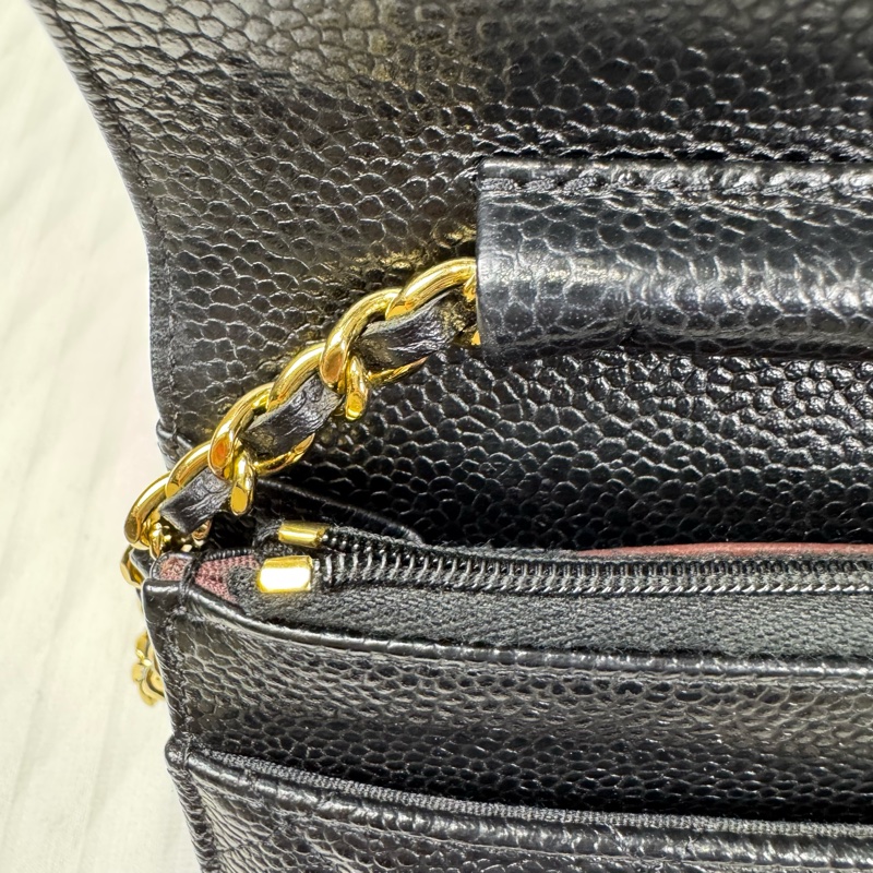 Chanel 黑金荔枝牛皮大WOC發財包Wallet on chain-13