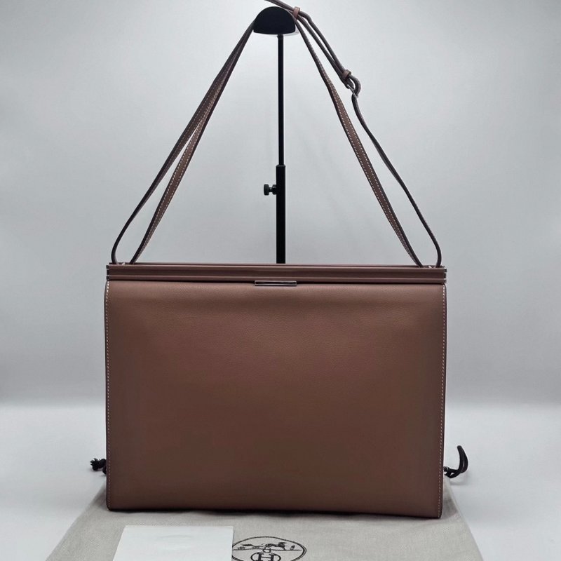 HERMES Clic-H33金棕銀扣肩背斜背包 33*25*5 98新配件塵袋-0