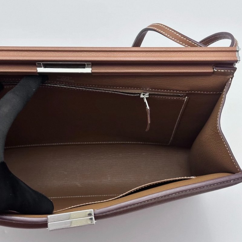 HERMES Clic-H33金棕銀扣肩背斜背包 33*25*5 98新配件塵袋-1