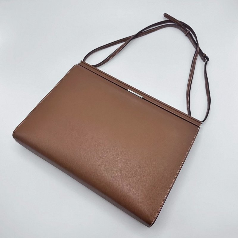 HERMES Clic-H33金棕銀扣肩背斜背包 33*25*5 98新配件塵袋-4