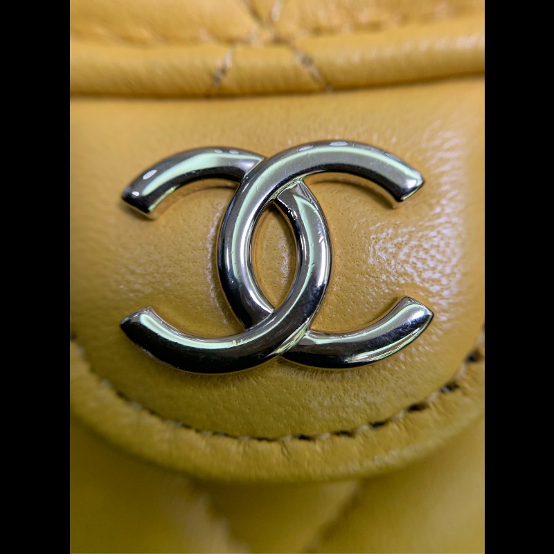 Chanel 手柄woc包薑黃色 鏈條肩背包斜背包 晶片款-6