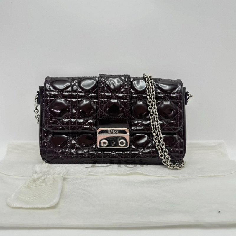 DIOR miss系列漆皮鏈條包 22*14*2.5 98新配件塵袋-0