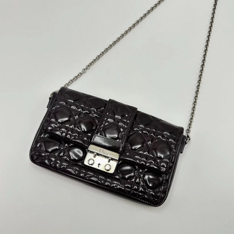 DIOR miss系列漆皮鏈條包 22*14*2.5 98新配件塵袋-2