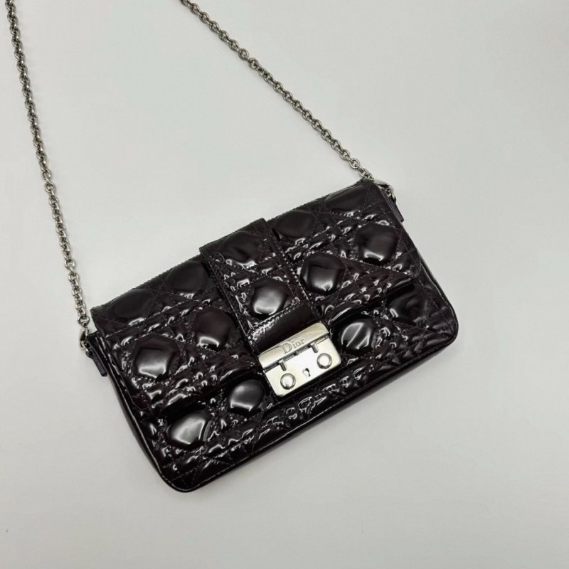 DIOR miss系列漆皮鏈條包 22*14*2.5 98新配件塵袋-3