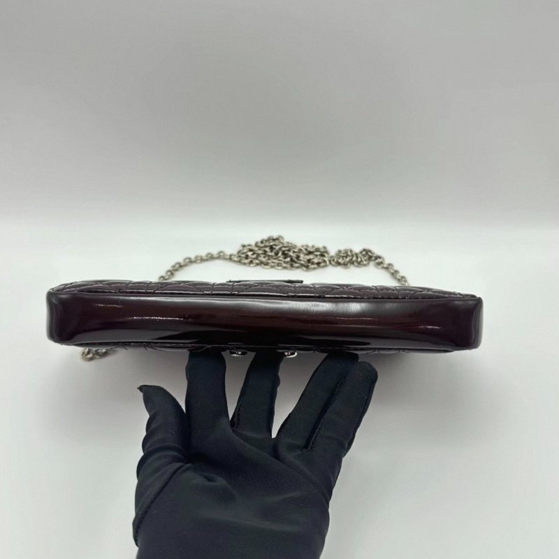 DIOR miss系列漆皮鏈條包 22*14*2.5 98新配件塵袋-4