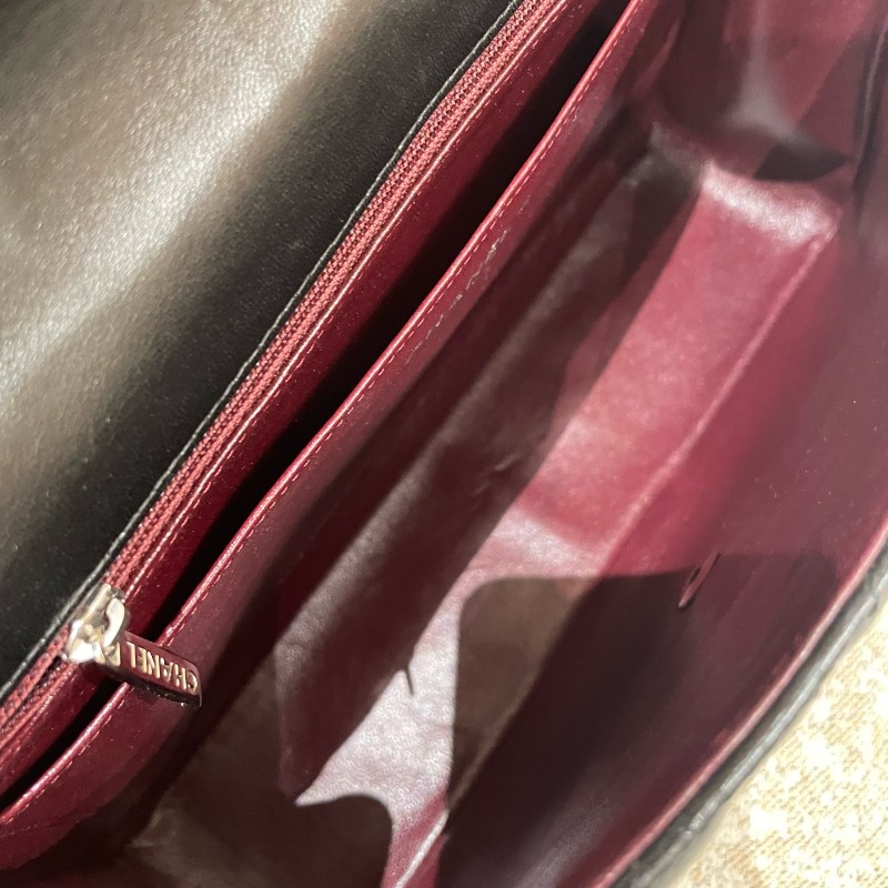 Chanel CF系列 jumbo黑銀羊皮鏈條包-23