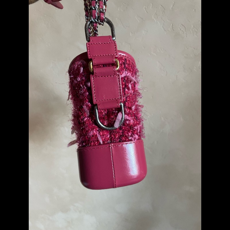 Chanel 紅色毛呢流浪包 小號-3